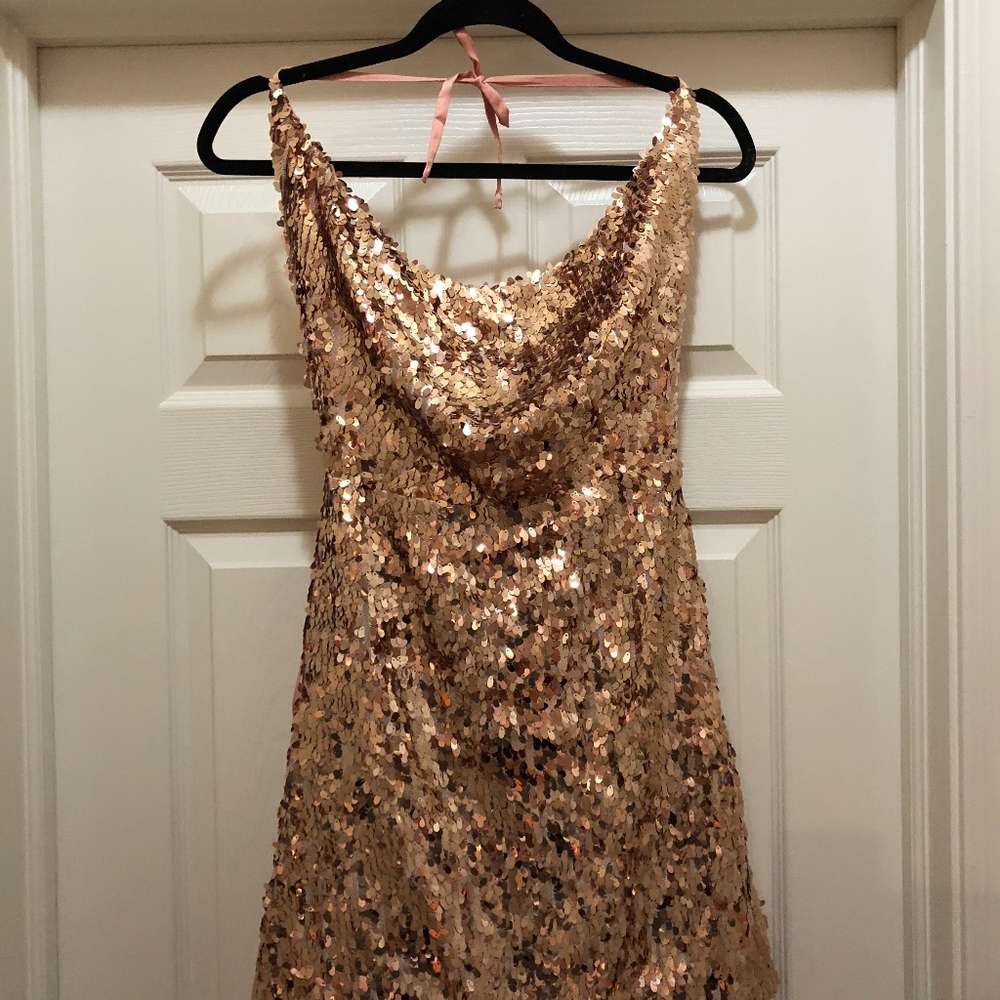 Rose Gold Sequin Dress - Picture 3 of 5
